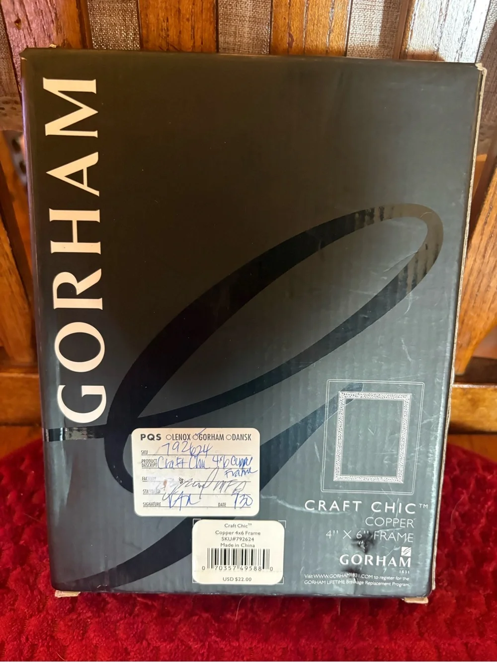 Gorham Craft Chic 4x6 Copper & Silver Tone Picture Frame w/ Original Box